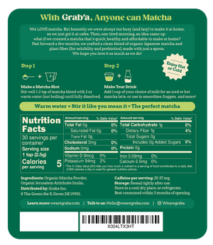 Grab'a Unsweetened Matcha Blend
