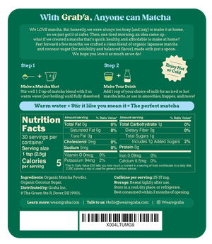Grab'a Slightly Sweetened Matcha